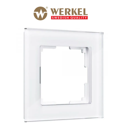 WERKEL Рамка на 1 пост (белый,стекло) Favorit W0011101
