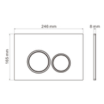 Кнопка смыва WAVE W2 универсальная ЧЕРНАЯ АБС круглая