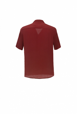Рубашка с коротким рукавом бордовая 02-05-23 SS men