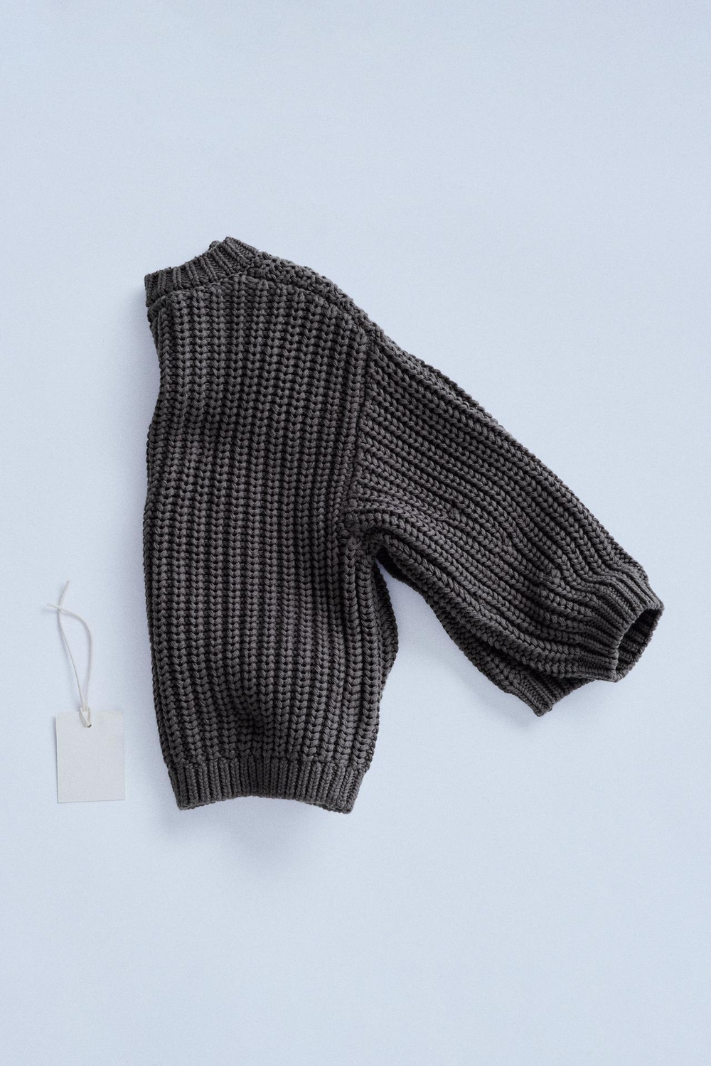 ZARA TIMELESZ - КАРДИГАН КРУПНОЙ ВЯЗКИ, СЕРЫЙ