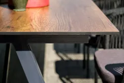 "Куба" обеденная группа на 10 персон, стол HPL "дуб", круглый роуп