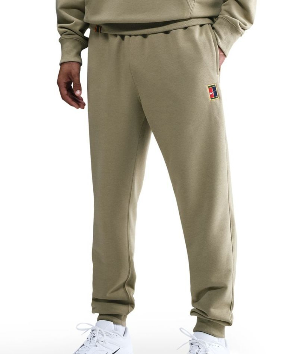 Теннисные брюки Nike Court Heritage Dri-FIT Fleece Tennis Joggers - neutral olive