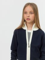 Кардиган на молнии для девочки в школу AT1069 синий