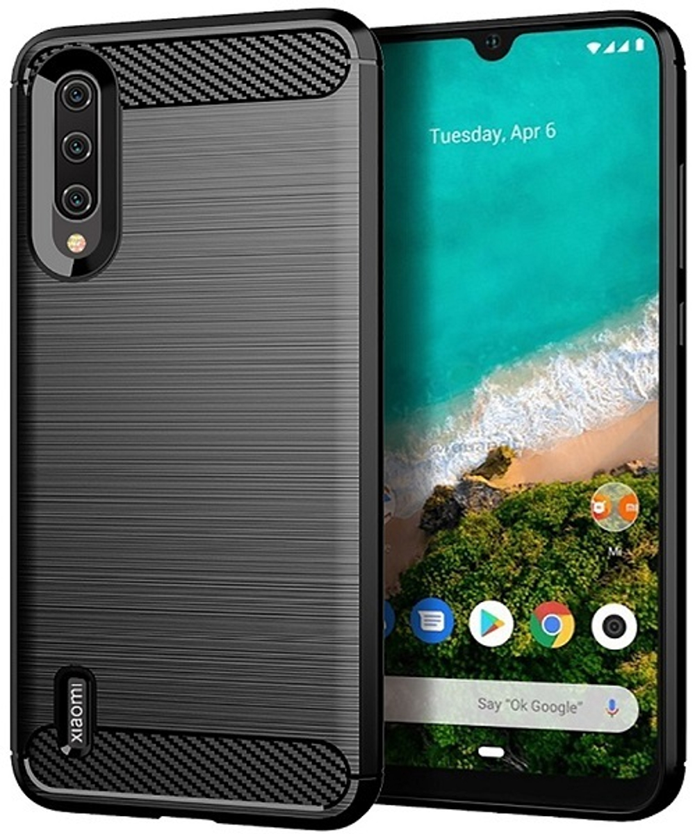 Чехол для Xiaomi Mi 9 Lite (A3 Lite, CC9) цвет Black (черный), серия Carbon от Caseport