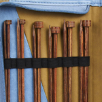 Набор прямых спиц длиной 35см "Ginger"(в наборе: органайзер бежевый/синий), спицы прямые (3,5мм, 4мм