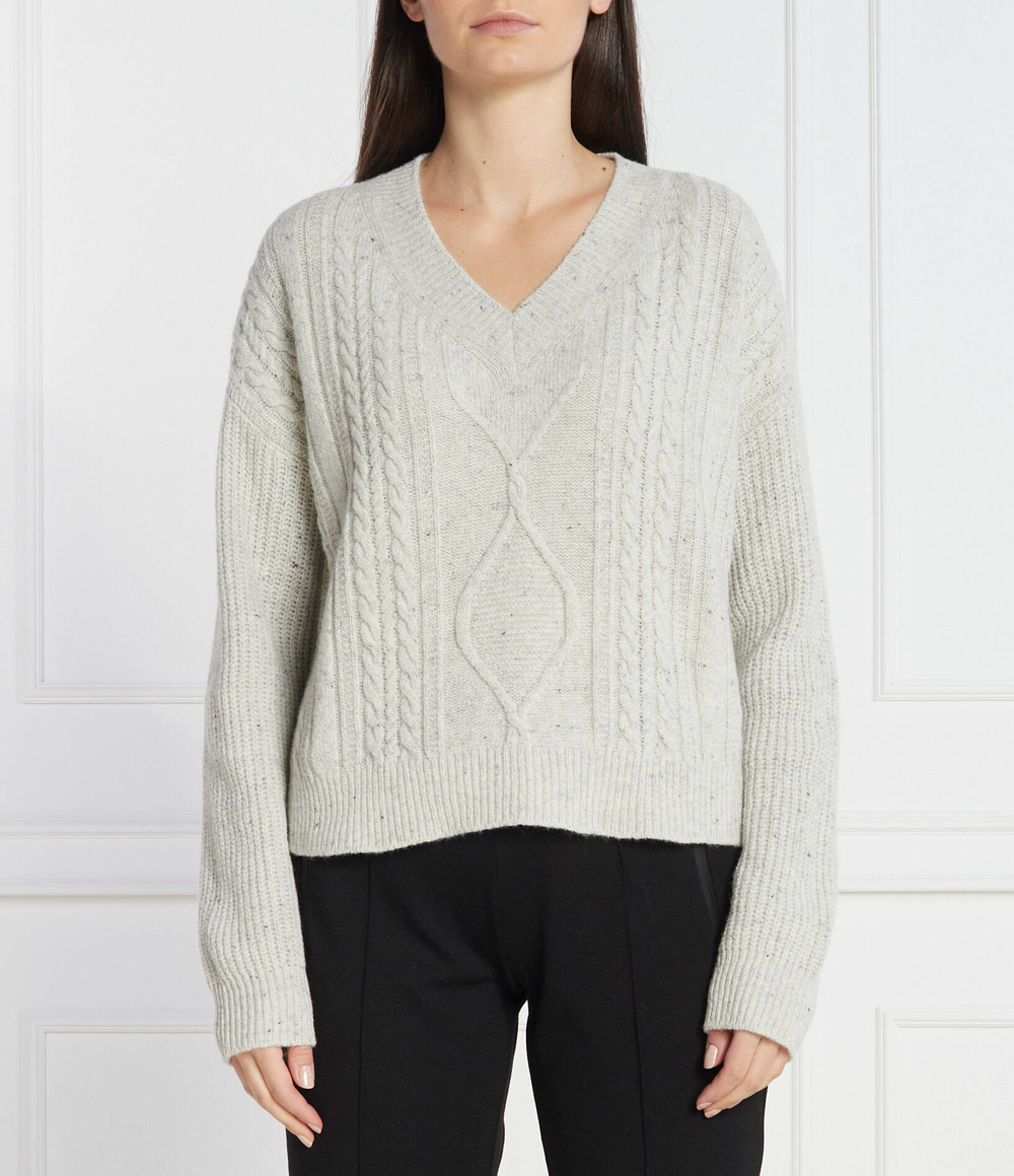 Хлопковый свитер кармела Max Mara Leisure - серый(336613366)