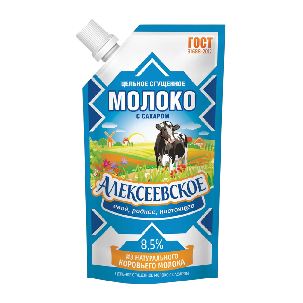 Молоко сгущенное "Алексеевское" дой пак 270г