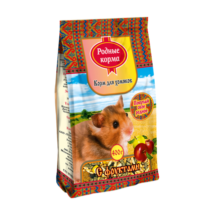 РОДНЫЕ КОРМА Корм для хомяков Фрукты, 400 г