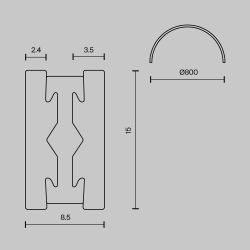 Шинопровод магнитный накладной Maytoni Flarity TRX154-SR-D800-PT