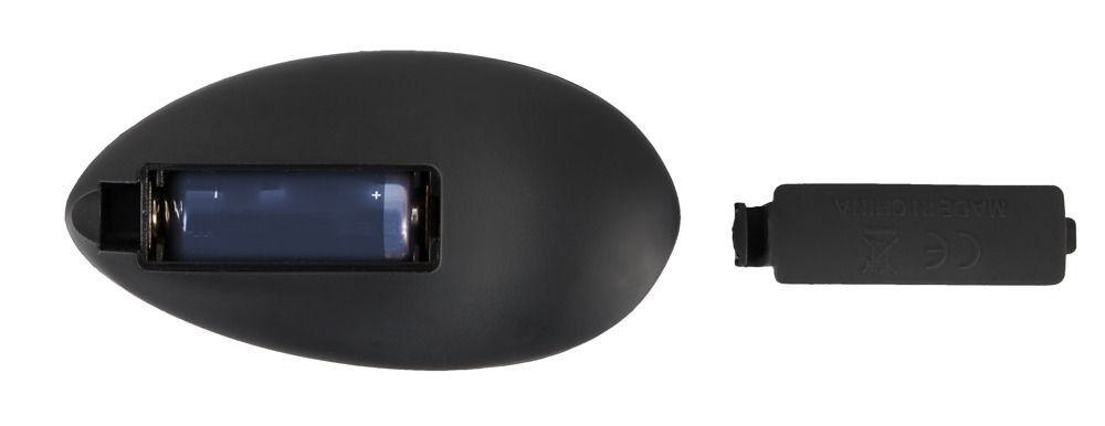 Анальная пробка с вибрацией и пультом ДУ - 14,2 см. (Цвет: черный)