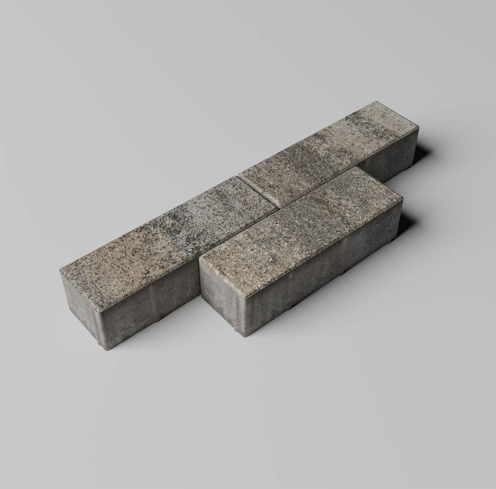 Тротуарная плитка ПРЯМОУГОЛЬНИК 300х100 мм - Листопад гладкий Старый замок