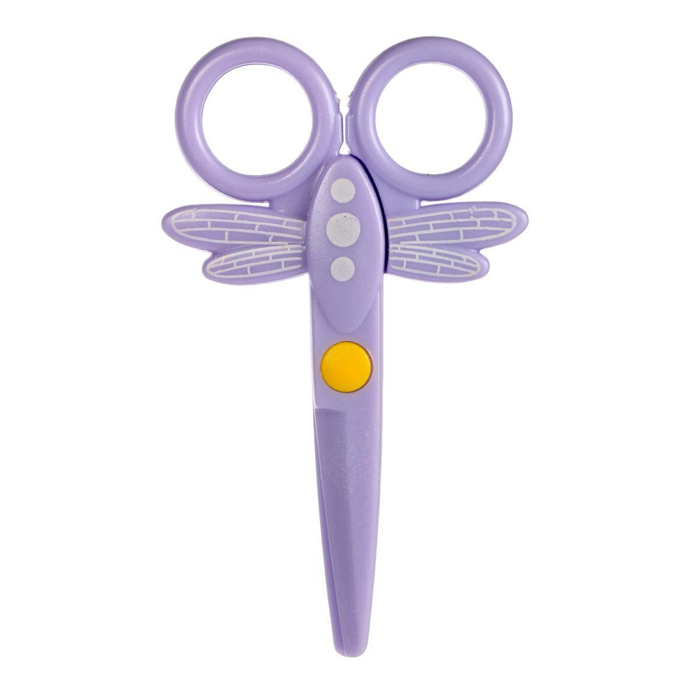 Ножницы детские пластиковые "Стрекоза", 12 см, на картоне