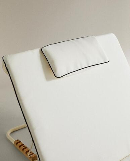 ZARA HOME БОЛЬШОЙ СКЛАДНОЙ ПЛЯЖНЫЙ ШЕЗЛОНГ, БЕЛЫЙ