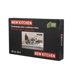 Сковорода 30/21,5 см h6 см New Kitchen Honeycombs нерж. с антиприг. покр. ИНДУКЦИЯ P.L.