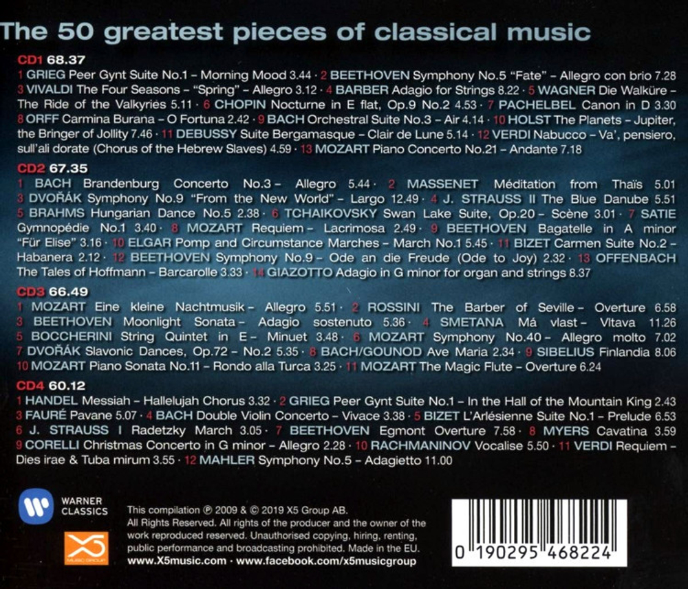 London Philharmonic Orchestra / The 50 Greatest Pieces Of Classical Music (4CD)