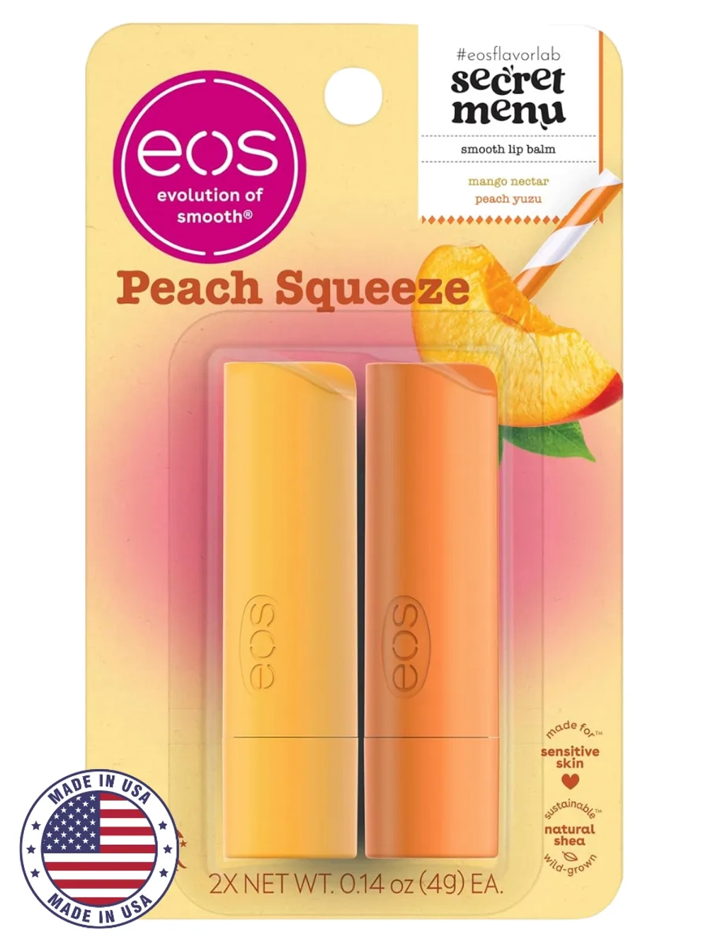 Бальзам для губ 15 манго и персик