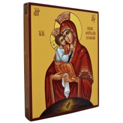 Почаевская икона Божьей Матери писанная на доске 17 х 21 см.