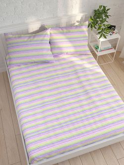 Постельное белье Сказка "Яркая полоска" 1,5-сп Наволочка 50х70 см 1 шт Простынь на резинке 90х200 см Пододеяльник 145х215 см, перкаль