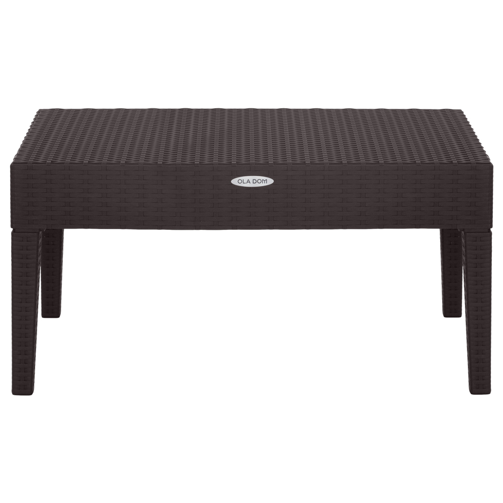 Стол пластиковый журнальный прямоугольный Ola Dom арт.ЭП 401455 (коричневый)