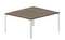 Составной стол на 2 рабочих места 138х156,6х75см (4 громмета)