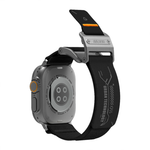 Нейлоновый браслет Aulumu A11 для Apple Watch 44, 45, 46 мм и Ultra 2–3 Браслет в футуристическом стиле с вельветоподобной отделкой, текстильной застёжкой и магнитной пряжкой из нержавеющей стали. На запястье обхватом 145–225 мм