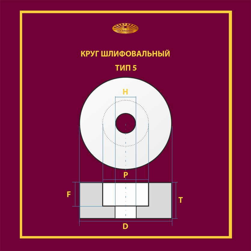 Круг шлифовальный керамический 80х50х20 25A 50 м/с (Чертеж 193000 выт 40*25)