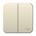 BLANCA О/У 2-клавишный ВЫКЛЮЧАТЕЛЬ (сх.5) ИЗОЛ.ПЛ., 6А, 250В,МОЛОЧНЫЙ