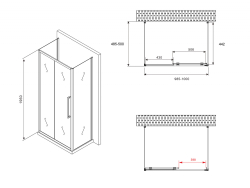 Душевой уголок ABBER Schwarzer Diamant AG30100BH-S50B-S50B