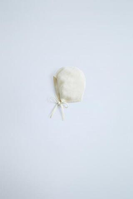 ZARA ЧЕПЧИК ИЗ 100% КАШЕМИРА, ЭКРЮ