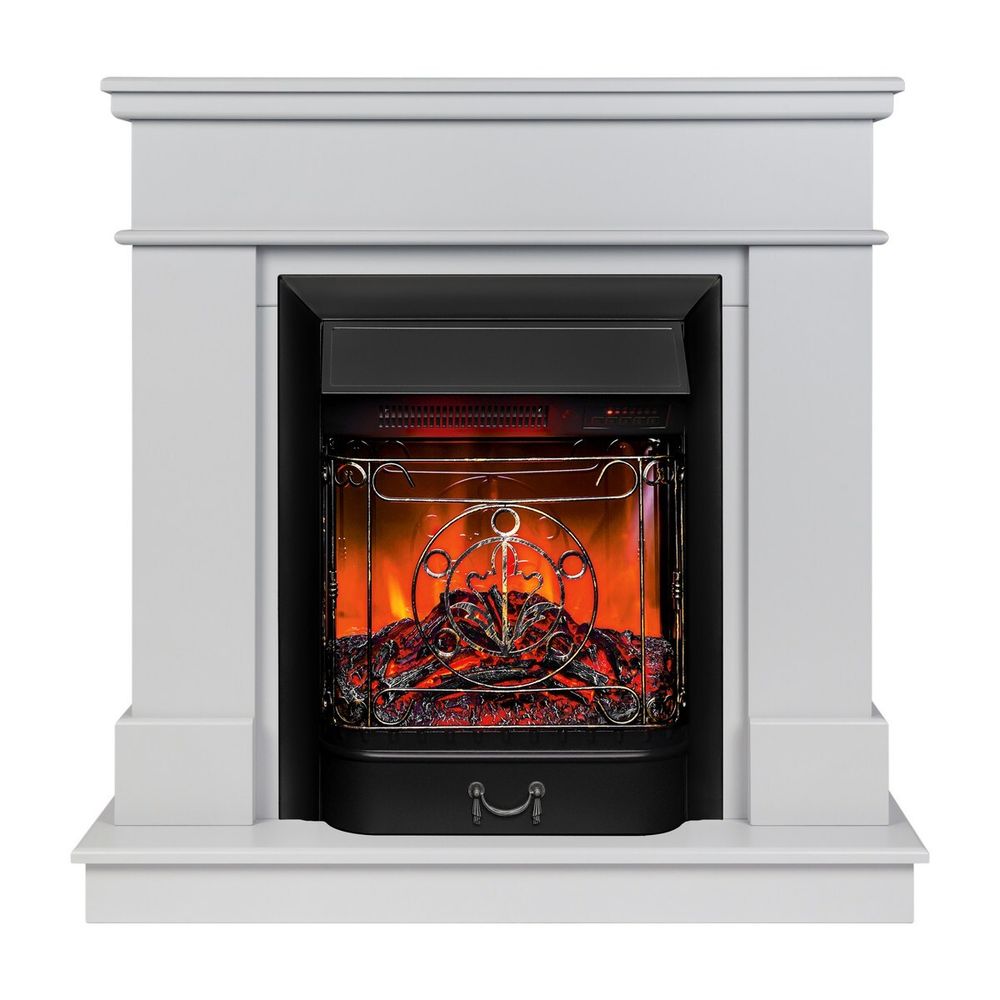 Электрокамин RealFlame Selena STD GR платиновый с очагом Majestic Lux Black RC