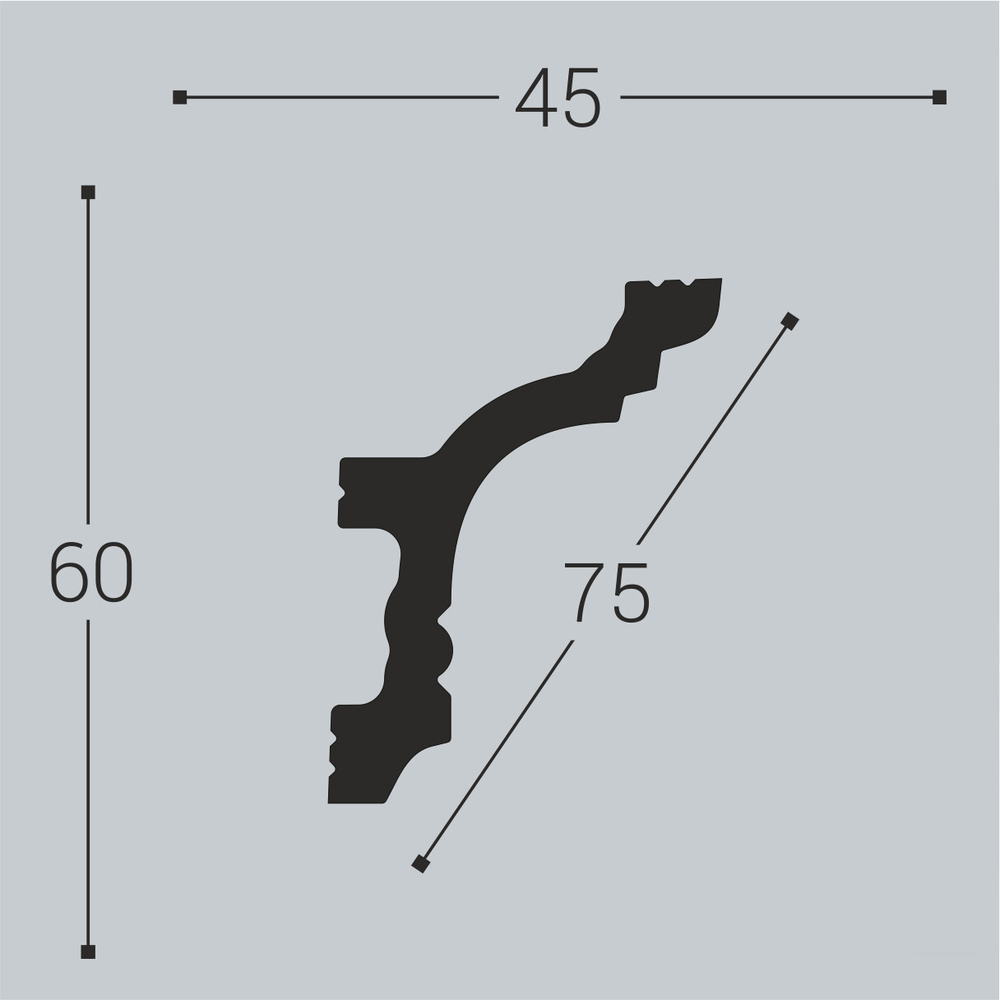 bello deco Карниз XPS К 9 (60x45) 00-00004641