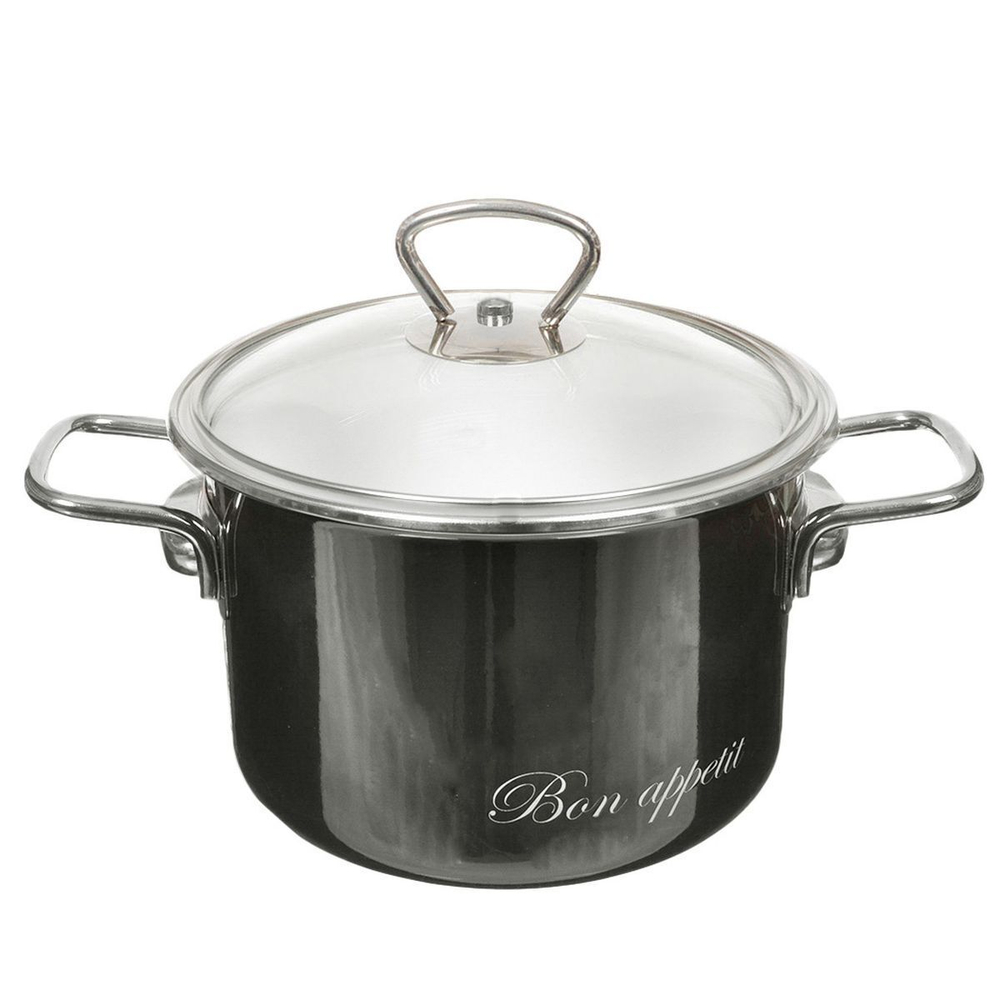 Кастрюля сталь, эмал, 2 л, с крыш, Vitross, Bon Appetit, 8SD165S/8SB185S, мокр асф, индукц