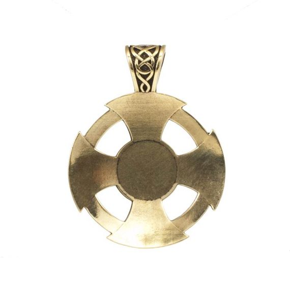 Крест кельтов из бронзы фото с обратной стороны кулона.