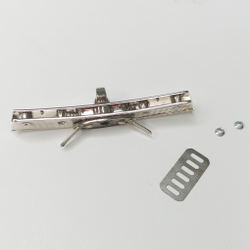 Замок вертушка на винтах 90*15 Серебро