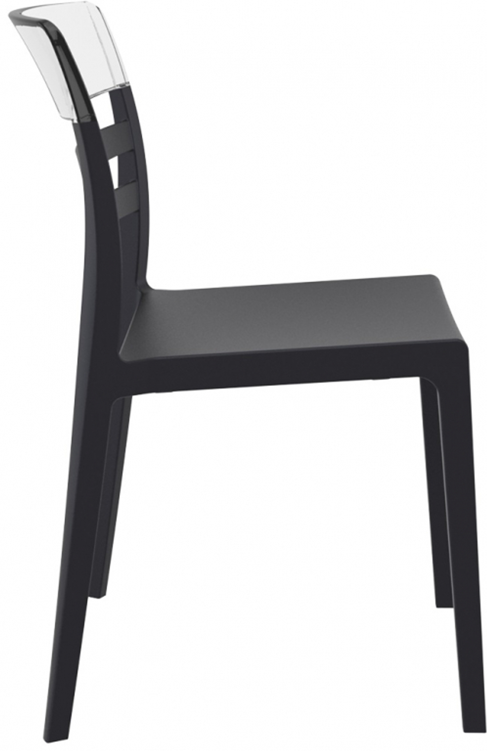 Стул пластиковый Siesta Contract Mone, черный, прозрачный