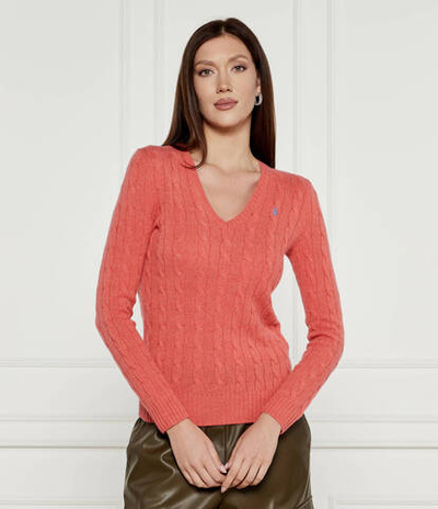 Шерстяной свитер KIMBERLY POLO RALPH LAUREN - лососевый(211910422)