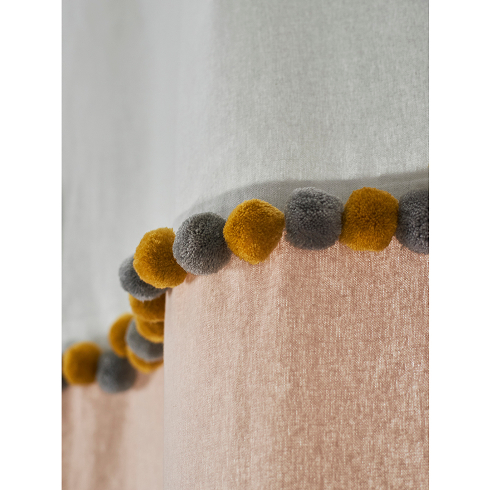 Штора с помпонами 150х290см Tkano Essential бежево-серая