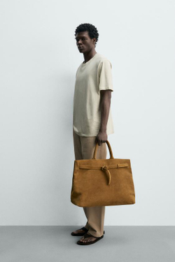 ZARA ФУТБОЛКА REGULAR FIT LIGHTWEIGHT ORIGINS, ПЕСОЧНЫЙ