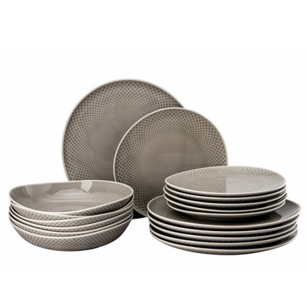 Rosenthal Junto Pearl Grey - Porzellan Набор тарелок, 18 штук