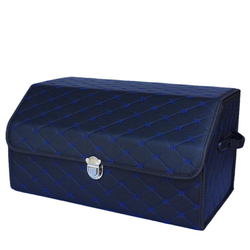 Органайзер бокс в багажник автомобиля автосумка для хранения аксессуаров сумка для инструментов 54х30х30см, черный / синий