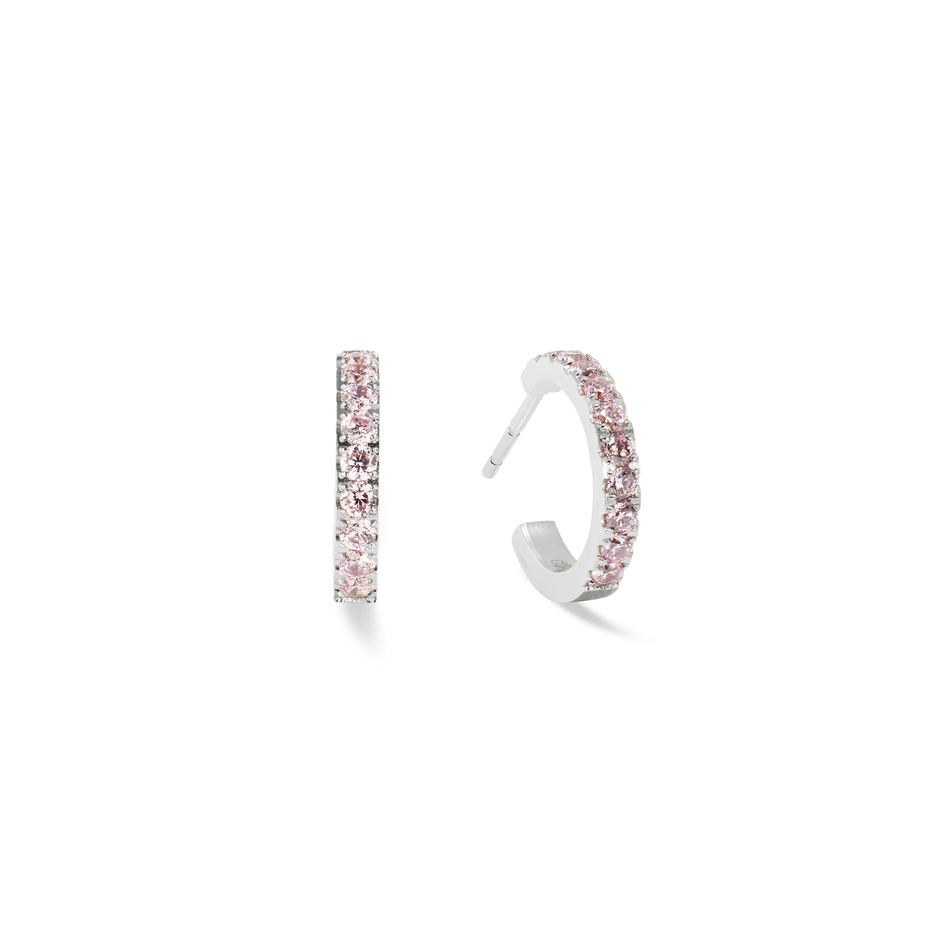 Серьги Coeur de Lion Hoop Rose-Silver 15мм 0146/23-1917