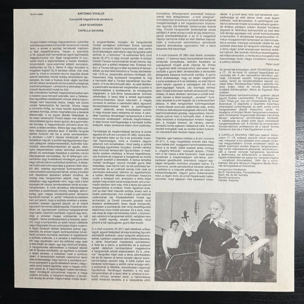 Вивальди - 5 концертов для скрипки с оркестром (Венгрия 1985г.)