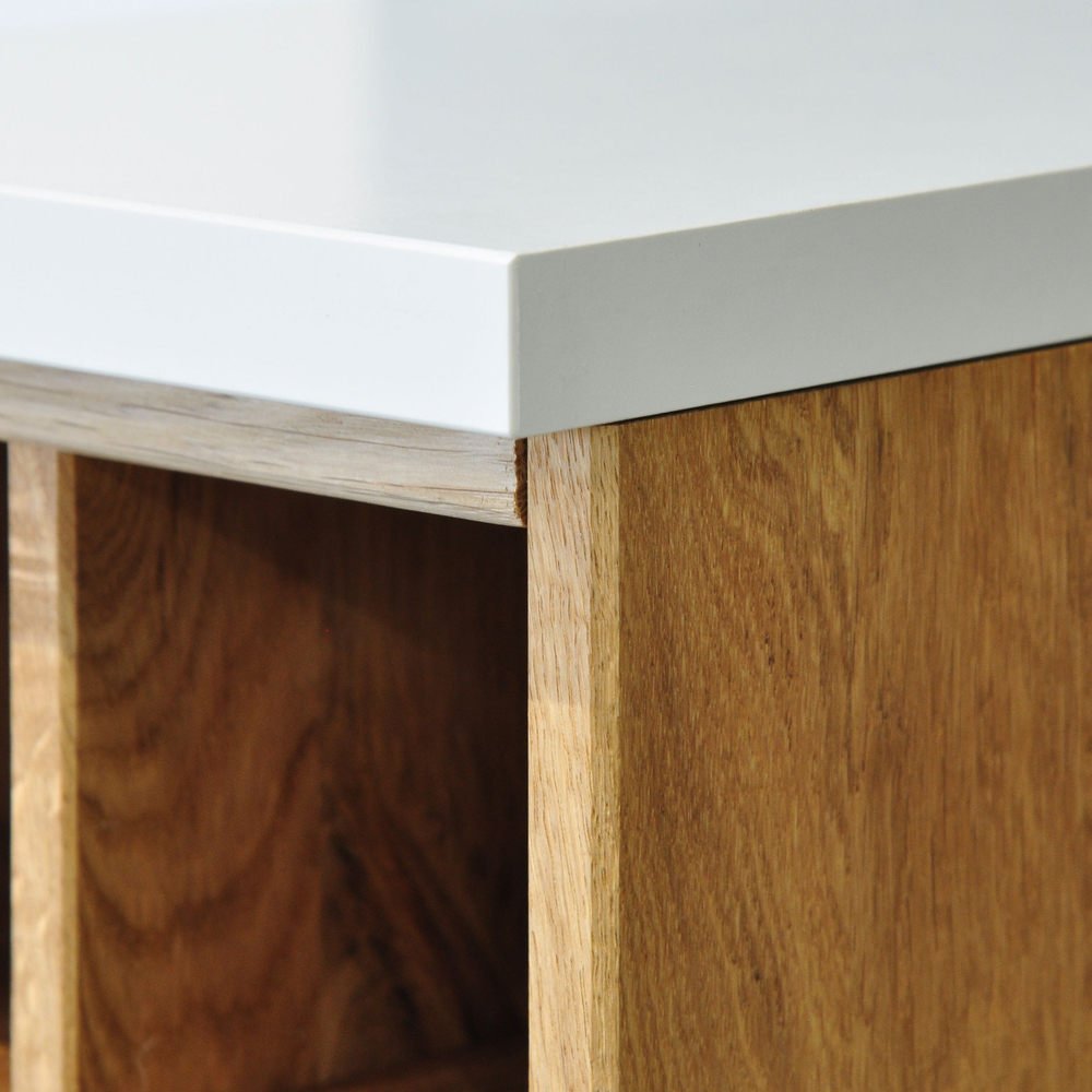 Кухонный напольный модуль для бутылок 20х60х85 Валенсия из массива дуба со столешницей, винный шкаф на ножках