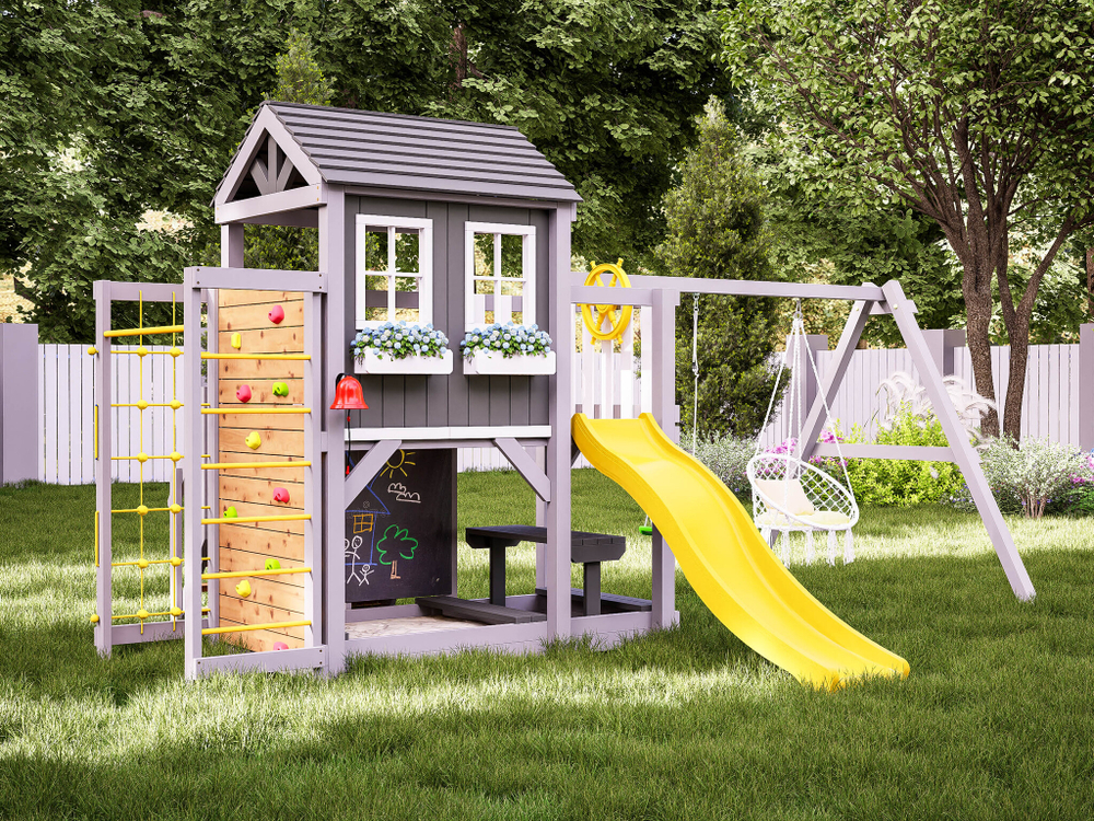 Детский домик с качелями "Прованс - спорт плюс"