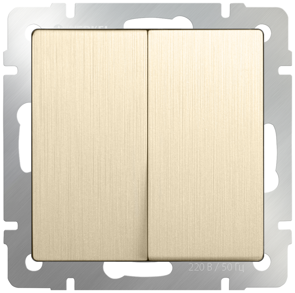 Выключатель 2-кл WERKEL шампань рифленый WL10-SW-2G