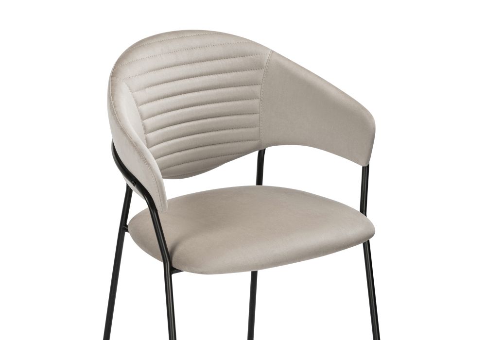 Стул на металлокаркасе Рансол дымчатый / черный глянец