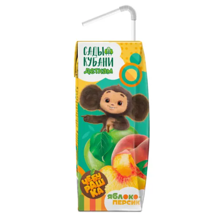 Натуральный сок Сады Кубани Чебурашка Яблоко-персик 0.2 л