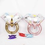 Шар (27"/69 см) Фигура, Кольцо с бриллиантом, Розовое Золото