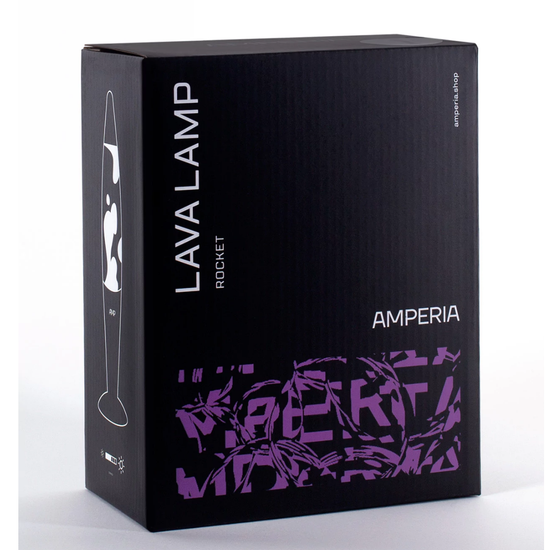 Лава лампа Amperia Rocket Желтая, Синяя, корпус белый (35 см)