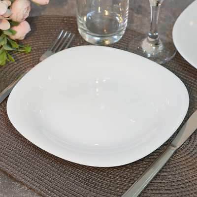 Тарелка десертная 19,5см Domestico, опаловое стекло, Без деколи